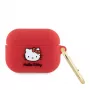 Hello Kitty Apple AirPods Pro kotelo silikoni 3D Kitty Head punainen