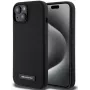 Karl Lagerfeld Apple iPhone 15 Liquid Silicone Plaque MagSafe kotelo musta