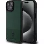 U.S. Polo PU Apple iPhone 15 nahka Mesh-kuvio Double Horse kotelo vihreä