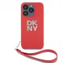 DKNY Apple iPhone 15 Pro Max PU-nahka Stack Logo -rannekotelo punainen