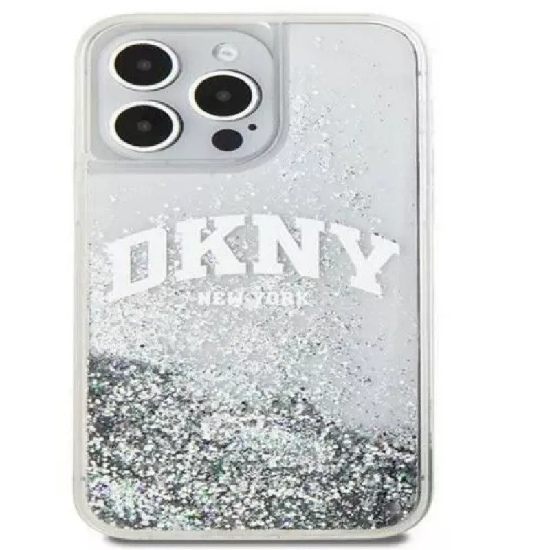 DKNY Apple iPhone 15 Pro 6.1 -kovakotelo Liquid Glitter Big Logo musta