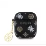 Guess AirPods 1/2 PU 4G Peony Charm -kotelo musta