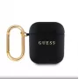 Guess Apple AirPods 1/2 PU Grained Classic Logo -kotelo musta