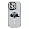 Karl Lagerfeld Apple iPhone 15 Pro Max -silikonikotelo MagSafella IML KL Sketch Logo läpinäkyvä