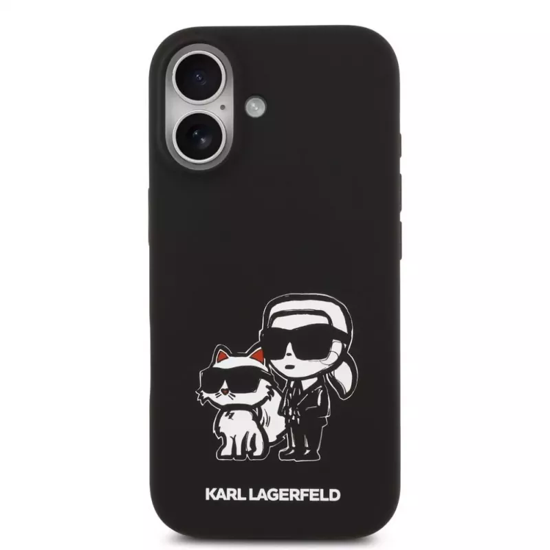 Karl Lagerfeld Apple iPhone 17 Liquid Silicone K&CH Sketch MagSafe -kotelo musta
