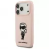 Karl Lagerfeld Silikonikotelo iPhone 17 Pro:lle MagSafe-tuella, KL Sketch & Logo, vaaleanpunainen