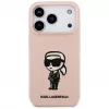 Karl Lagerfeld Silikonikotelo iPhone 17 Pro:lle MagSafe-tuella, KL Sketch & Logo, vaaleanpunainen