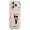 Karl Lagerfeld Silikonikotelo iPhone 17 Pro:lle MagSafe-tuella, KL Sketch & Logo, vaaleanpunainen