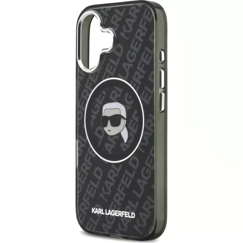 Karl Lagerfeld Apple iPhone 17 -silikonikotelo MagSafella KL Head Logo musta
