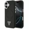 Guess Apple iPhone 17 PU-nahka Triangle Logo MagSafe -kotelo musta