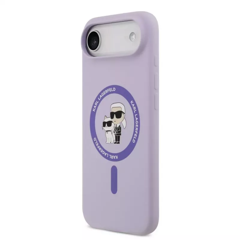 Karl Lagerfeld Apple iPhone Air Liquid Silicone Karl and Choupette MagSafe -kotelo violetti