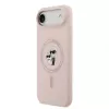 Karl Lagerfeld Liquid Silicone Karl and Choupette MagSafe -suojakotelo iPhone Airille, vaaleanpunainen