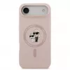 Karl Lagerfeld Liquid Silicone Karl and Choupette MagSafe -suojakotelo iPhone Airille, vaaleanpunainen
