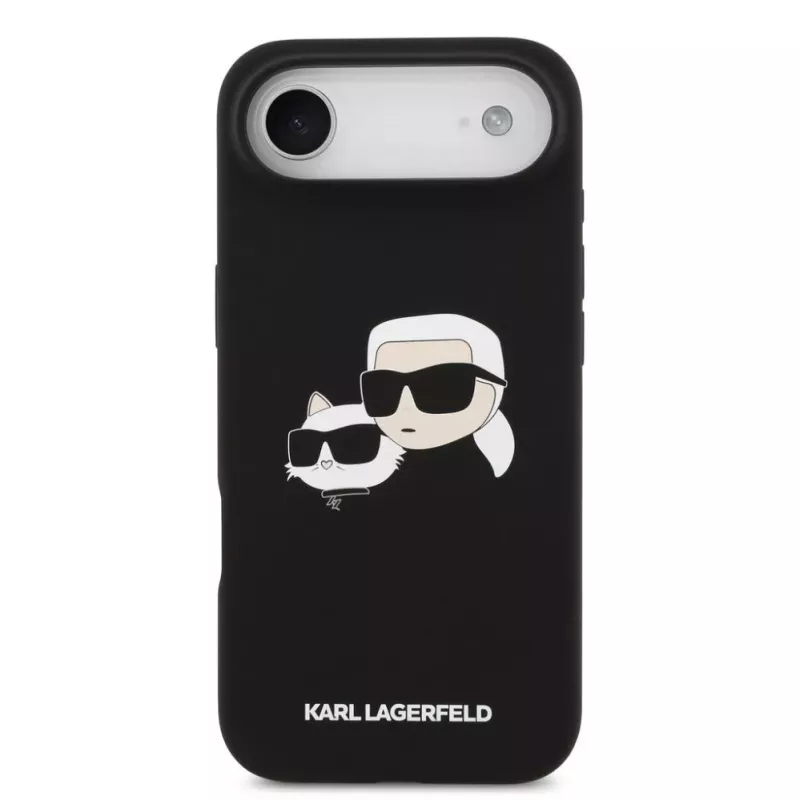 Karl Lagerfeld Apple iPhone Air Liquid Silicone Double Heads MagSafe -kotelo musta