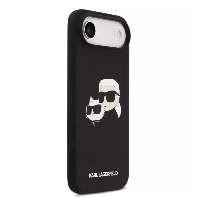 Karl Lagerfeld Apple iPhone Air Liquid Silicone Double Heads MagSafe -kotelo musta