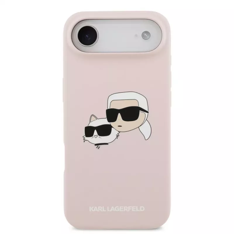 Karl Lagerfeld Apple iPhone Air Liquid Silicone Double Heads MagSafe -kotelo pinkki