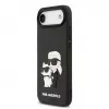 Karl Lagerfeld 3D Rubber Karl and Choupette -suojakotelo iPhone Airille, musta