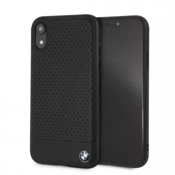 BMW Apple iPhone XR Perforated Leather -kovakotelo musta