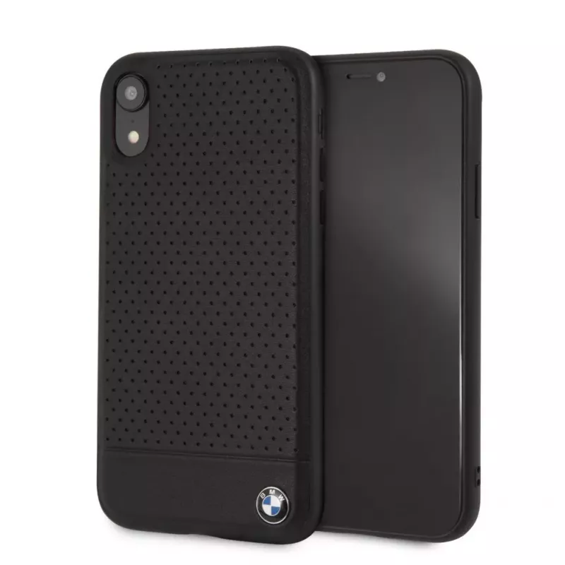 BMW Apple iPhone XR Perforated Leather -kovakotelo musta