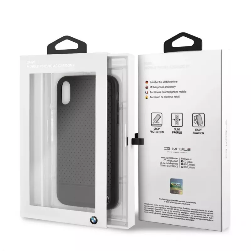 BMW Apple iPhone XR Perforated Leather -kovakotelo musta