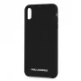 Karl Lagerfeld Apple iPhone XR Silver Logo -silikonikotelo musta