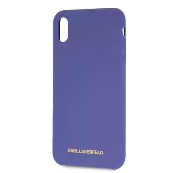 Karl Lagerfeld Apple iPhone XS Max Gold Logo -silikonikotelo violetti
