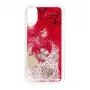 Guess Apple iPhone X/XS Glitter Hearts -kotelo vadelma