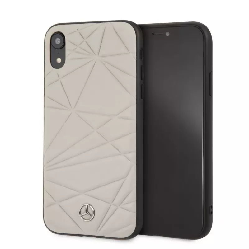 Mercedes-Benz Apple iPhone XR Twister aito nahka -kovakotelo harmaa