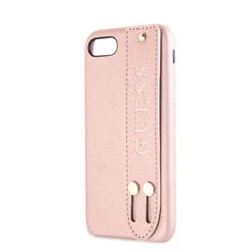 Guess iPhone 7/8/SE 2020 Saffiano Strap -kotelo rose