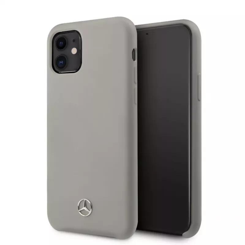Mercedes-Benz Apple iPhone 11 Liquid Silicone -kotelo harmaa