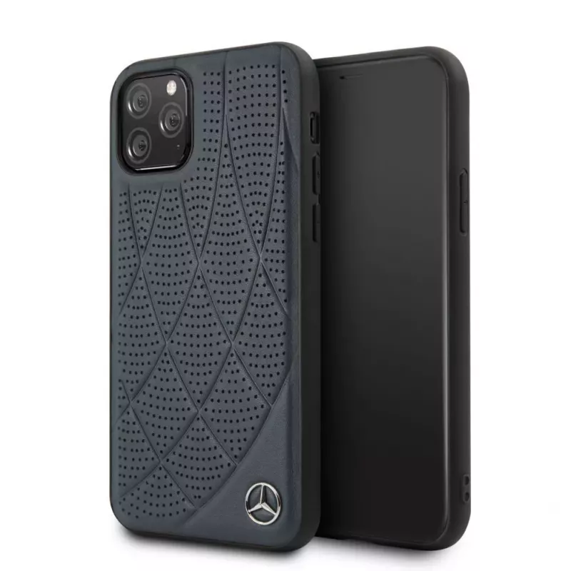 Mercedes-Benz Apple iPhone 11 Pro Quilted aito nahka -kotelo sininen