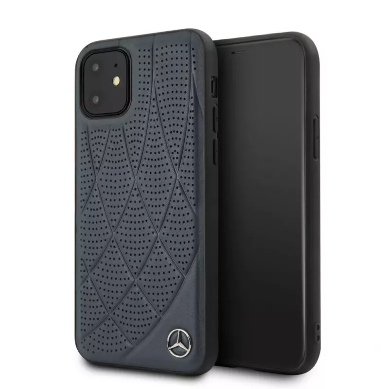 Mercedes-Benz Apple iPhone 11 Quilted aito nahka -kotelo sininen