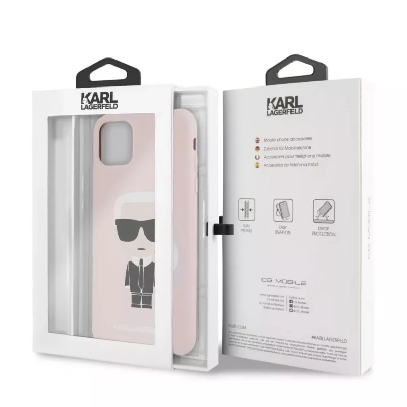 Karl Lagerfeld Apple iPhone 11 Pro Max Silicone Fullbody Ikonic pinkki