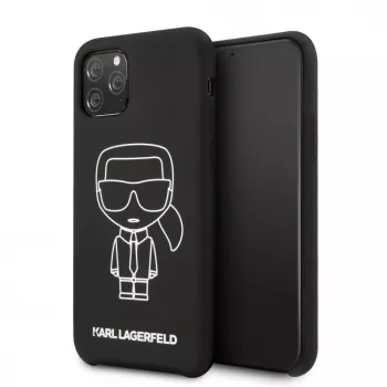 Karl Lagerfeld Apple iPhone 11 Pro silikoninen Ikonik White Outline Black -suojakuori