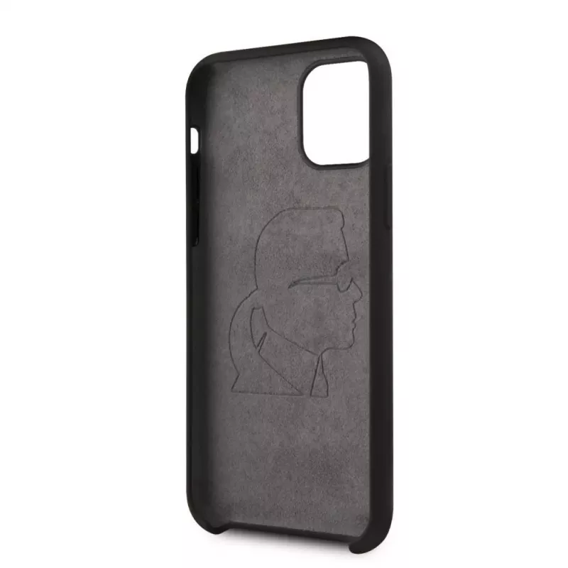 Karl Lagerfeld Apple iPhone 11 Pro silikoninen Ikonik White Outline Black -suojakuori