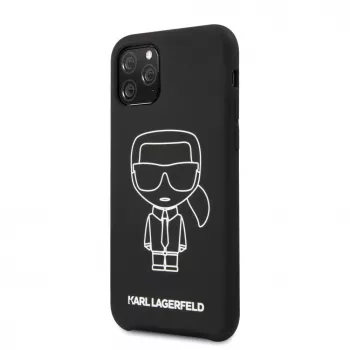 Karl Lagerfeld Apple iPhone 11 Pro silikoninen Ikonik White Outline Black -suojakuori