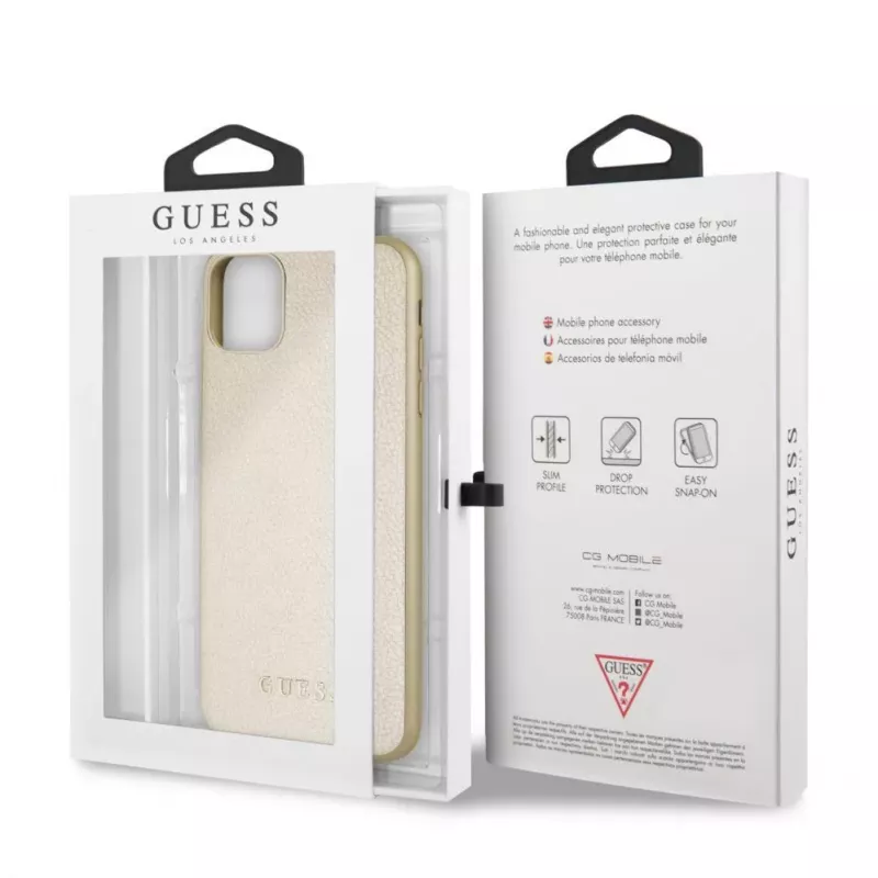 Guess Apple iPhone 11 Pro Max helmiäis-PU-suojakotelo kulta