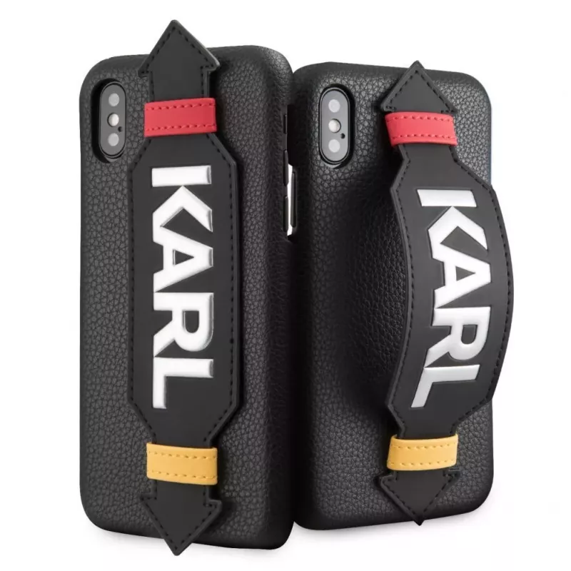 Karl Lagerfeld Apple iPhone X/XS PU-kotelo hihnalla musta