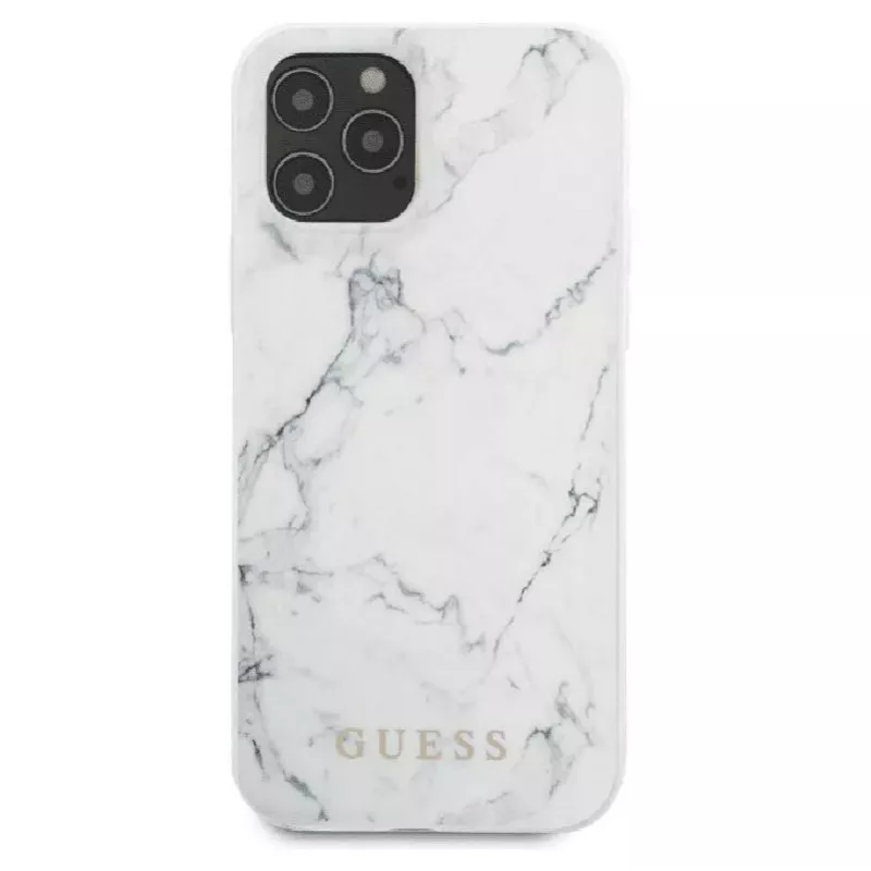 Guess Apple iPhone 12/12 Pro PC/TPU Marmori-kotelo valkoinen