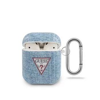 Guess AirPods Denim Triangle -kotelo vaaleansininen