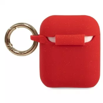 Guess AirPods Pro Glitter -silikonikotelo punainen
