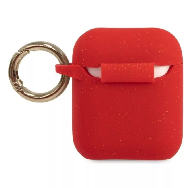 Guess AirPods Pro Glitter -silikonikotelo punainen