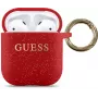 Guess AirPods Pro Glitter -silikonikotelo punainen