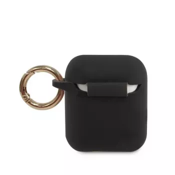 Guess Triangle -silikonikotelo AirPods Pro (1. & 2. gen) - musta