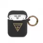Guess Triangle -silikonikotelo AirPods Pro (1. & 2. gen) - musta