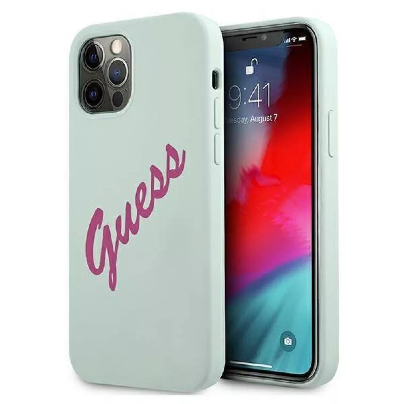 Guess Apple iPhone 12 Pro Max 6,7 tuuman Fuschia -kuori sininen