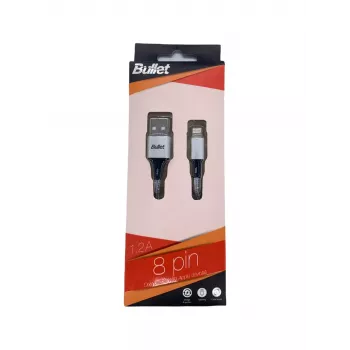BULLET Lightning USB-A-kaapeli 1m, 2,4A valkoinen