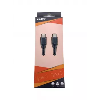 BULLET USB-C–USB-C-kaapeli 1m, 2,4A musta