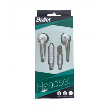 BULLET Earphones 3,5mm, 120 cm, valkoinen
