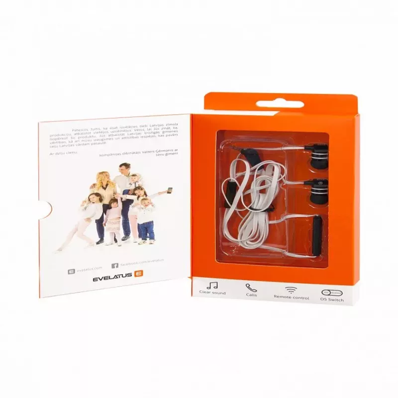Evelatus Universal Hands Free EEP01 mikrofonilla musta